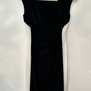 Ralph Lauren Black Sheath Midi Dress Cowl Neck